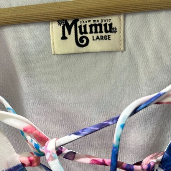 SHOW ME YOUR MUMU Floral Tunic Dress Cover Up Fully Lined Size Large - Picture 5 of 8